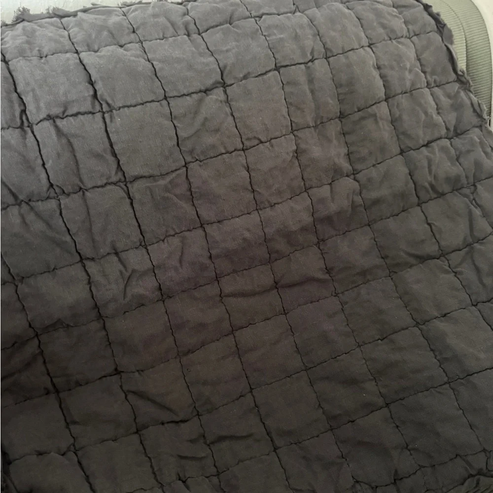 West Elm Cozy Gray Quilted Euro Pillow Sham